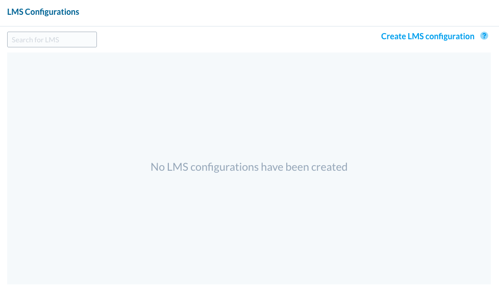 empty LMS configuration page