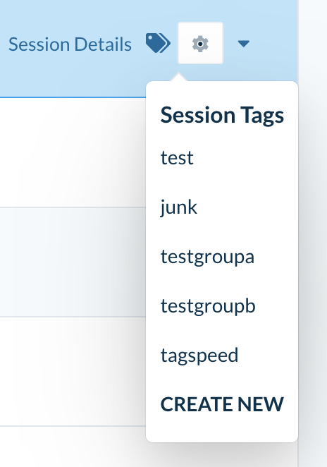 apply session tag dropdown