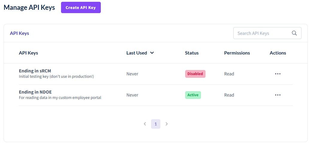 manage api keys