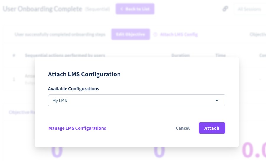 attaching config to an objective