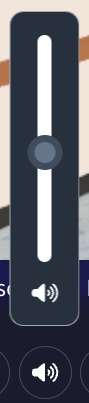 Scene explorer audio volume controls for Mute, Unmute, and Adjust volume. Audio volume controls