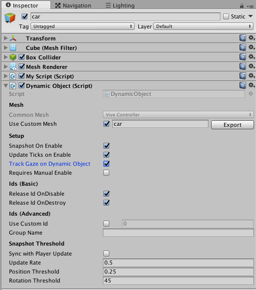 Unity Options