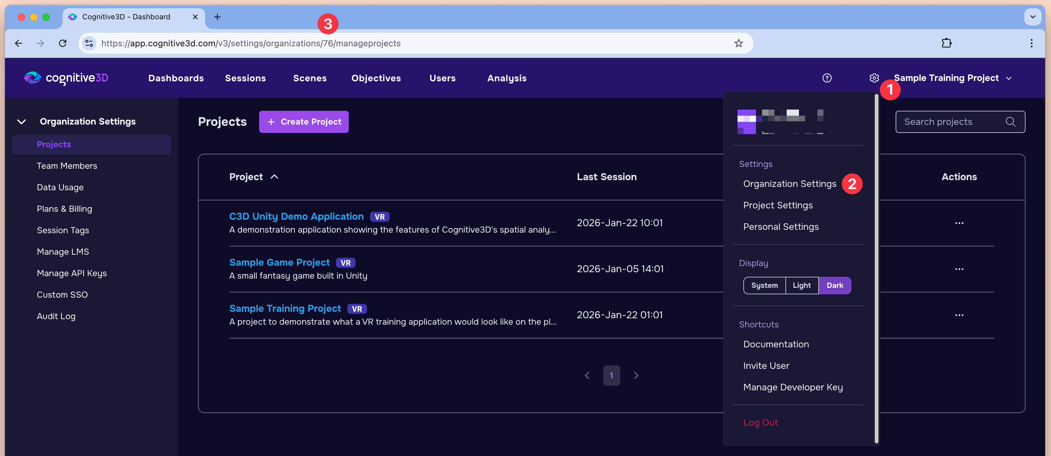 the Organization ID is in the URL