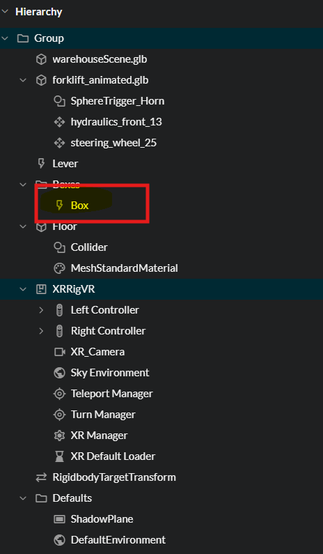 ZComponent lightning bolt icon in Hierarchy