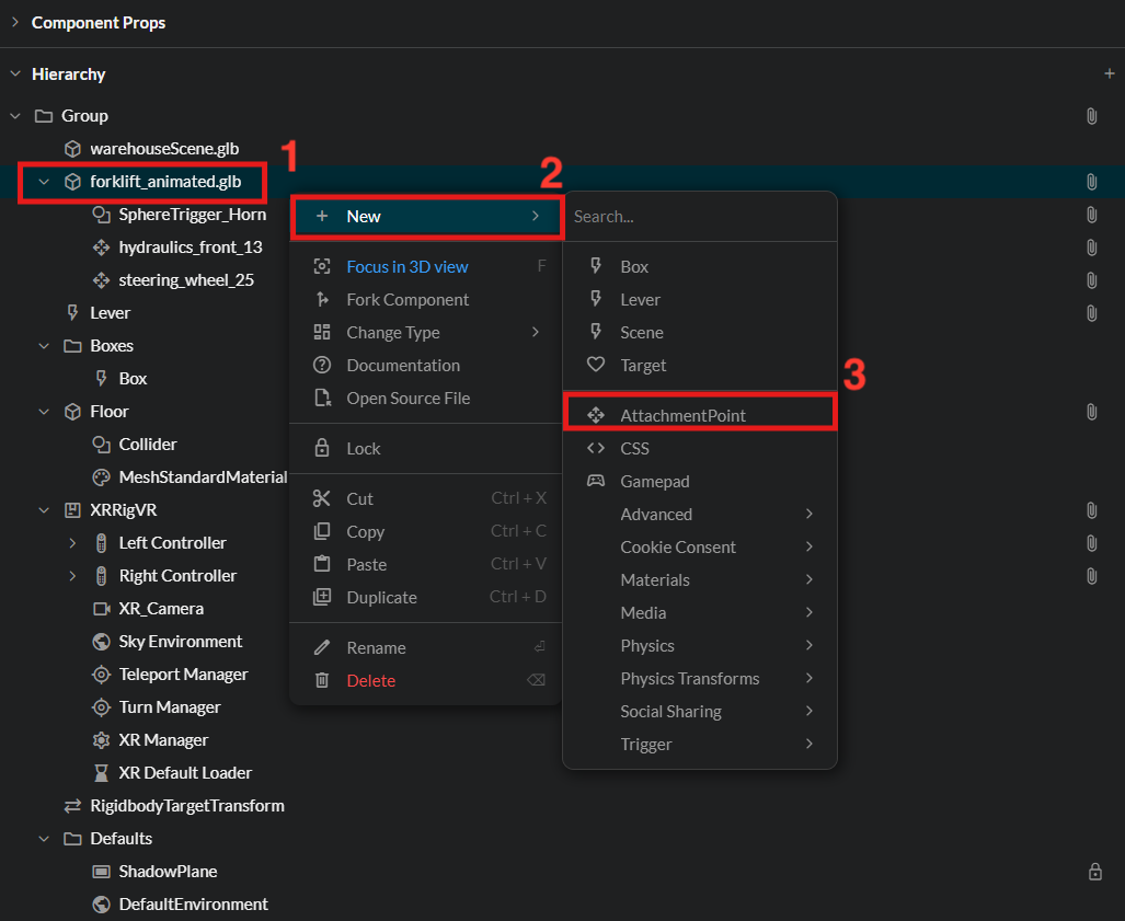 New AttachmentPoint context menu